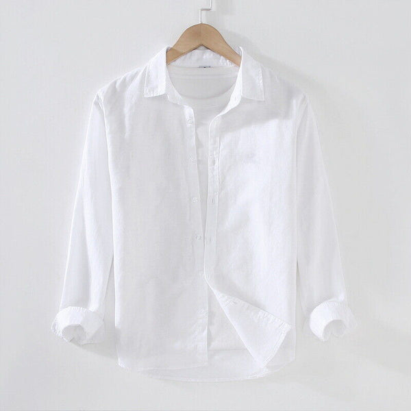 Men's Cotton Solid Luxury White Color Casual Full Sleeve Shirt