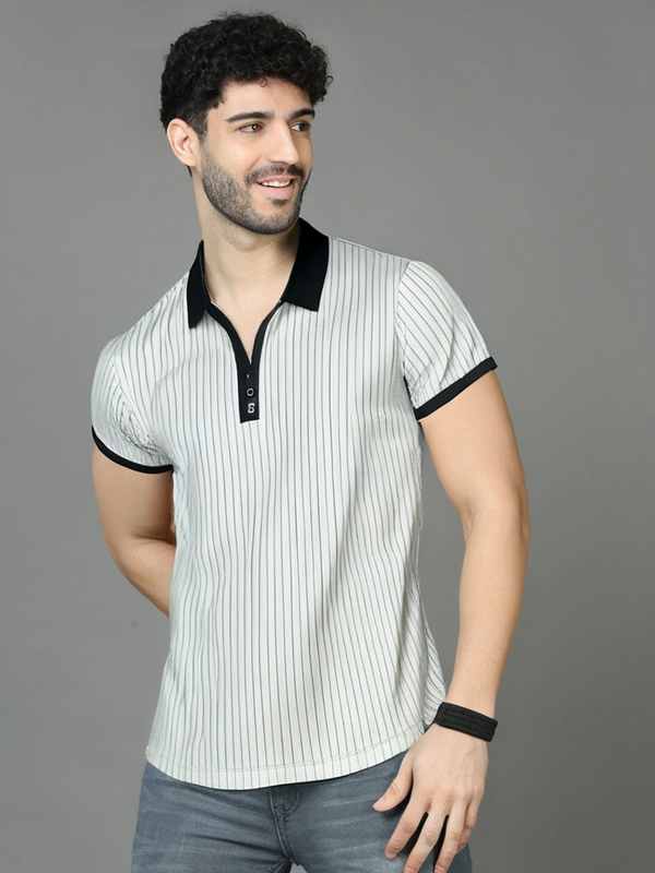 Elegant Stripe Polo T-Shirts