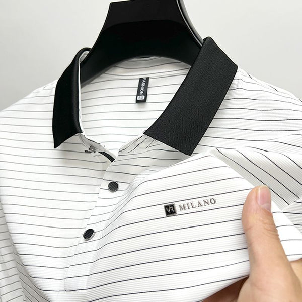 Vintage Edge Striped Polo T-Shirts